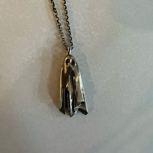 Magick in metal no feet ghost beetle juice necklace